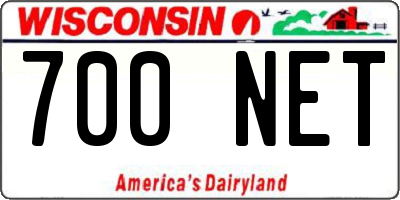 WI license plate 700NET