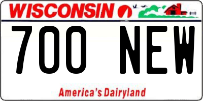 WI license plate 700NEW