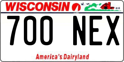 WI license plate 700NEX