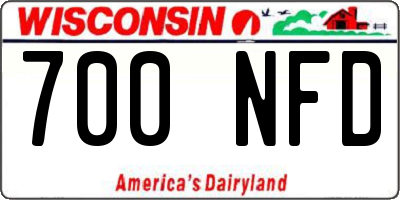 WI license plate 700NFD