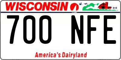 WI license plate 700NFE