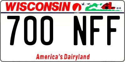 WI license plate 700NFF