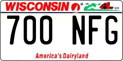 WI license plate 700NFG