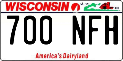 WI license plate 700NFH