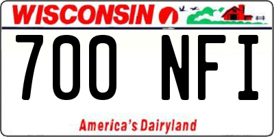 WI license plate 700NFI