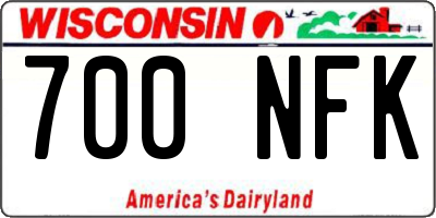WI license plate 700NFK