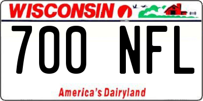 WI license plate 700NFL