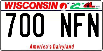 WI license plate 700NFN