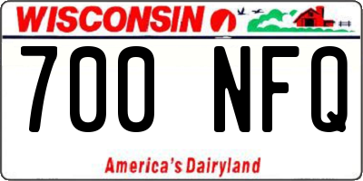 WI license plate 700NFQ