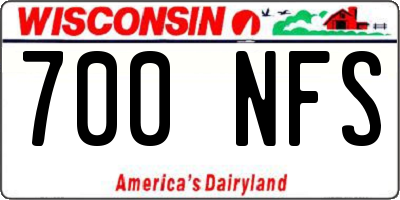 WI license plate 700NFS