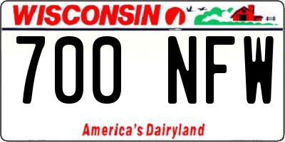 WI license plate 700NFW