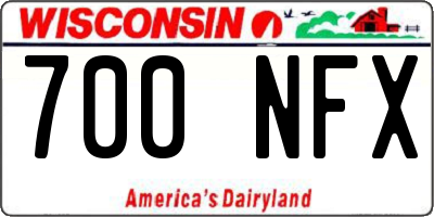 WI license plate 700NFX