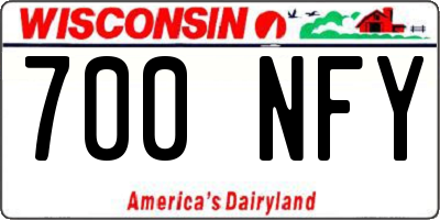 WI license plate 700NFY