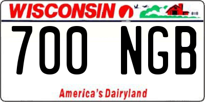 WI license plate 700NGB