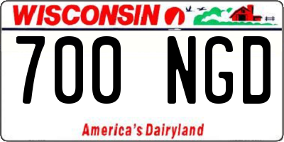 WI license plate 700NGD