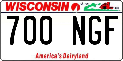 WI license plate 700NGF