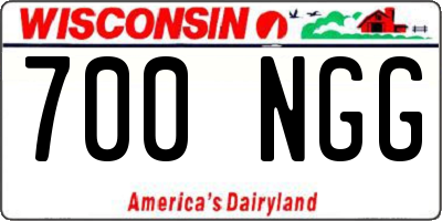 WI license plate 700NGG