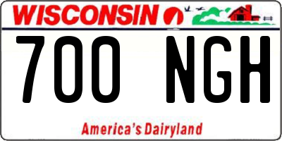 WI license plate 700NGH