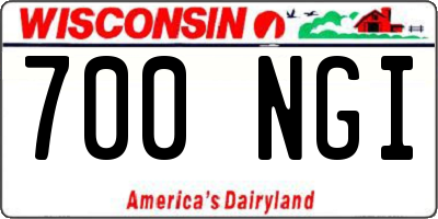 WI license plate 700NGI