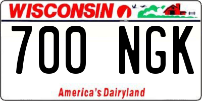 WI license plate 700NGK