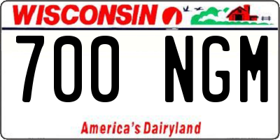 WI license plate 700NGM