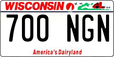 WI license plate 700NGN