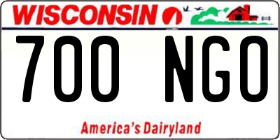 WI license plate 700NGO