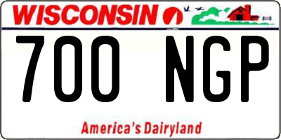 WI license plate 700NGP