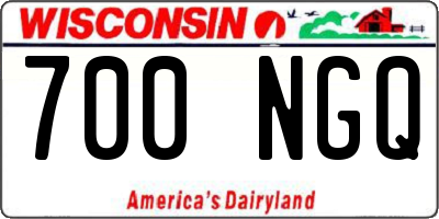 WI license plate 700NGQ