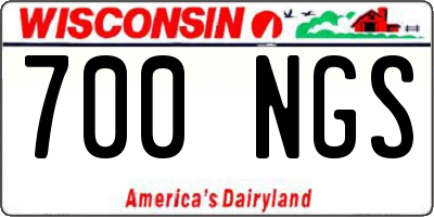 WI license plate 700NGS