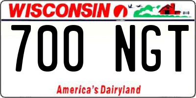 WI license plate 700NGT