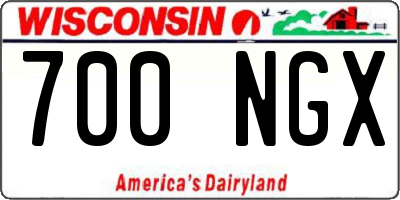 WI license plate 700NGX