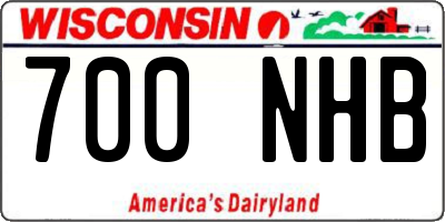 WI license plate 700NHB