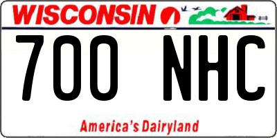 WI license plate 700NHC
