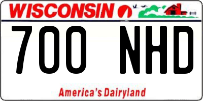 WI license plate 700NHD