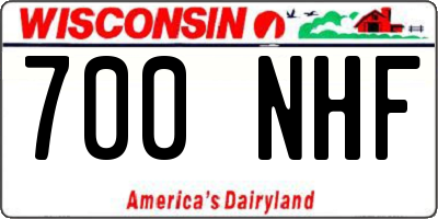 WI license plate 700NHF