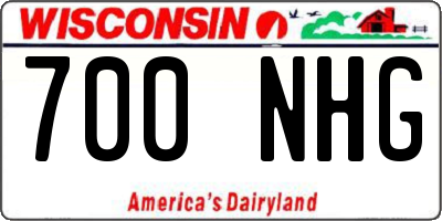 WI license plate 700NHG