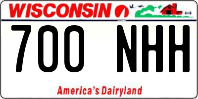 WI license plate 700NHH