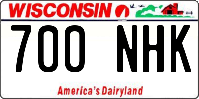 WI license plate 700NHK