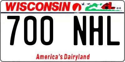 WI license plate 700NHL