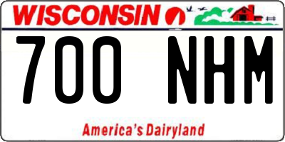 WI license plate 700NHM