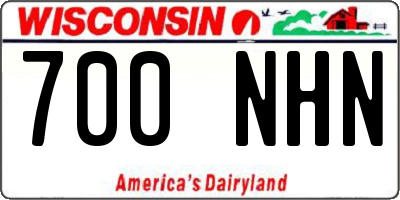 WI license plate 700NHN