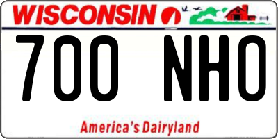 WI license plate 700NHO