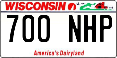 WI license plate 700NHP