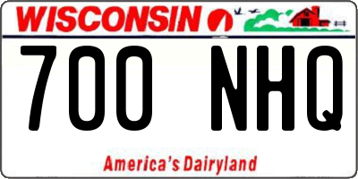 WI license plate 700NHQ
