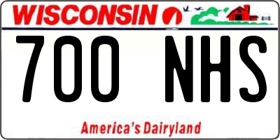 WI license plate 700NHS