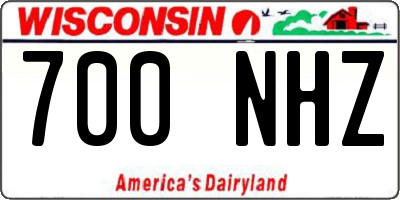 WI license plate 700NHZ
