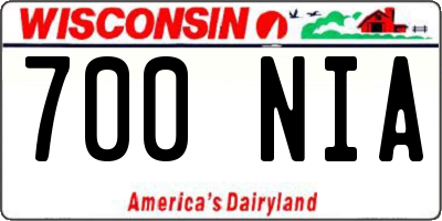 WI license plate 700NIA