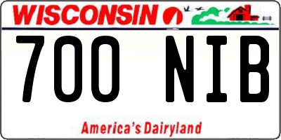 WI license plate 700NIB
