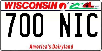 WI license plate 700NIC